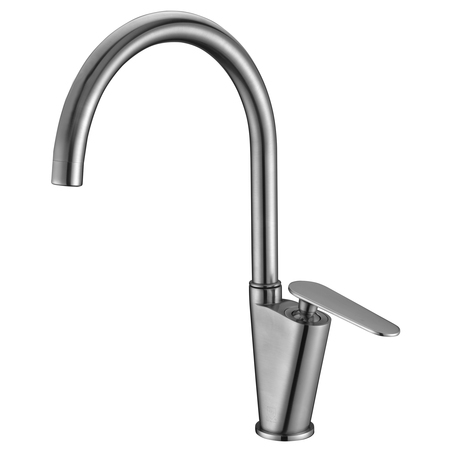 ALFI BRAND Brushed Nickel Gooseneck Sgl Hole Bathroom Faucet AB3600-BN